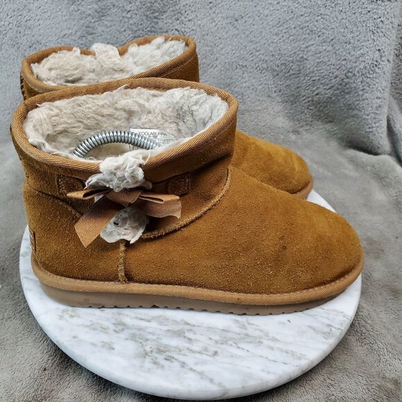 Koolaburra By UGG Shoes Womens 7 Victoria Mini Brown Suede Ankle Boots - Picture 7 of 9